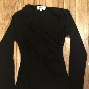 Carven long sleeve twist waist shirts